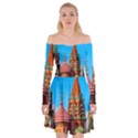 Moscow Kremlin and St. Basil Cathedral Off Shoulder Skater Dress View1