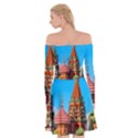 Moscow Kremlin and St. Basil Cathedral Off Shoulder Skater Dress View2