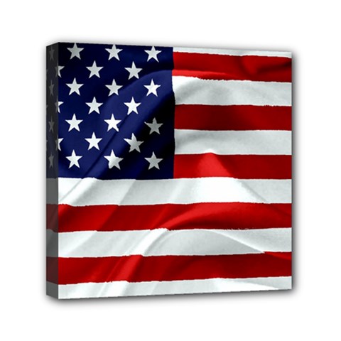 American Usa Flag Mini Canvas 6  X 6  by FunnyCow