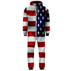 American Usa Flag Hooded Jumpsuit (men)  by FunnyCow