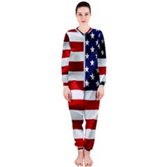 American Usa Flag Onepiece Jumpsuit (ladies)  by FunnyCow