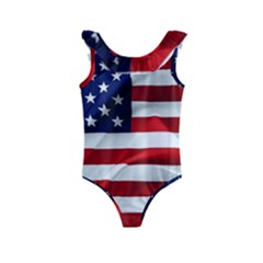 American Usa Flag Kids  Frill Swimsuit by FunnyCow