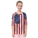 American Usa Flag Vertical Kids  Quarter Sleeve Raglan Tee View1