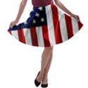 American Usa Flag Vertical A-line Skater Skirt View1