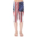 American Usa Flag Vertical Kids  Capri Leggings  View1