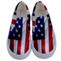 American Usa Flag Vertical Kids  Canvas Slip Ons View1