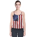 American Usa Flag Vertical Velvet Spaghetti Strap Top View1