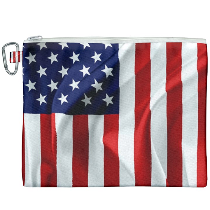 American Usa Flag Vertical Canvas Cosmetic Bag (XXXL)