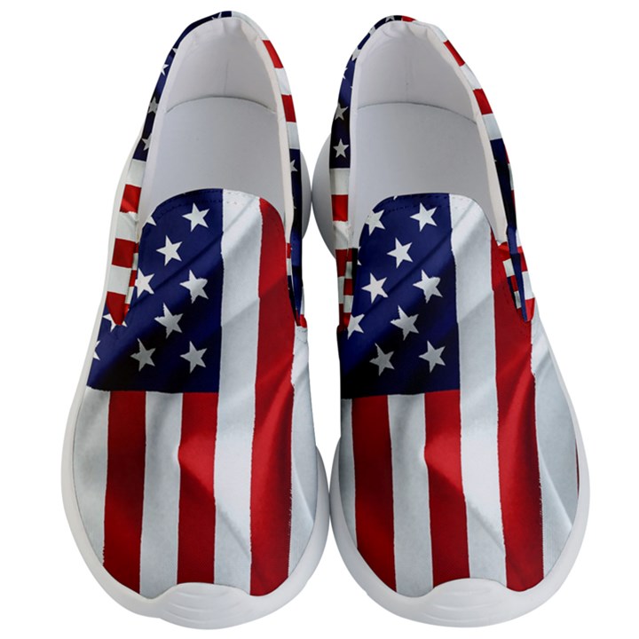 American Usa Flag Vertical Men s Lightweight Slip Ons