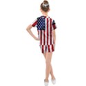 American Usa Flag Vertical Kids  Mesh Tee and Shorts Set View2