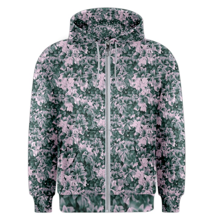 Floral Collage Pattern Men s Zipper Hoodie