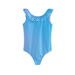 Background Graphics Lines Wave Kids  Frill Swimsuit