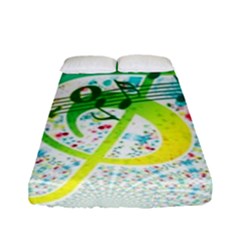 Points Circle Music Pattern Fitted Sheet (full/ Double Size) by Nexatart