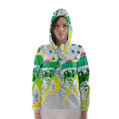 Points Circle Music Pattern Hooded Windbreaker (women) by Nexatart