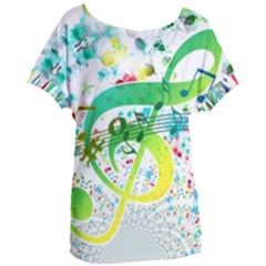 Points Circle Music Pattern Women s Oversized Tee by Nexatart