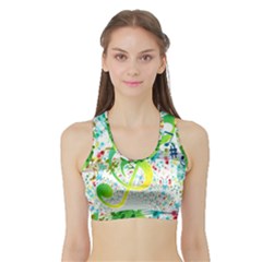 Points Circle Music Pattern Sports Bra With Border by Nexatart