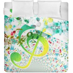 Points Circle Music Pattern Duvet Cover Double Side (king Size) by Nexatart