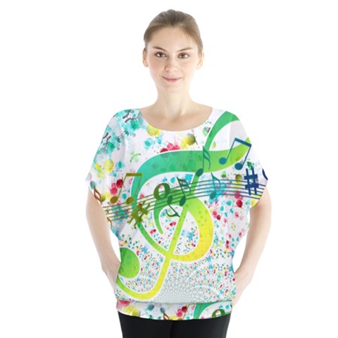 Points Circle Music Pattern Blouse by Nexatart