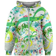 Points Circle Music Pattern Kids Zipper Hoodie Without Drawstring