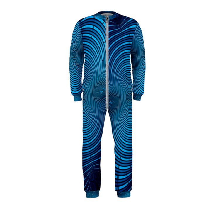 Blue Background Brush Particles Wave OnePiece Jumpsuit (Kids)