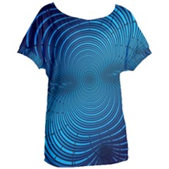 Blue Background Brush Particles Wave Women s Oversized Tee by Nexatart