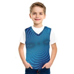 Blue Background Brush Particles Wave Kids  Sportswear by Nexatart