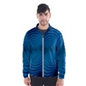 Blue Background Brush Particles Wave Windbreaker (Men) View1