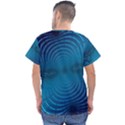 Blue Background Brush Particles Wave Men s V-Neck Scrub Top View2