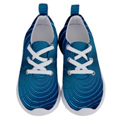 Blue Background Brush Particles Wave Running Shoes