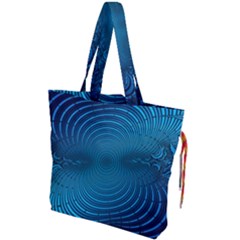 Blue Background Brush Particles Wave Drawstring Tote Bag