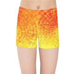 Abstract Explosion Blow Up Circle Kids Sports Shorts by Nexatart