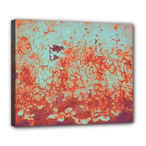 Orange Blue Rust Colorful Texture Deluxe Canvas 24  X 20   by Nexatart