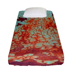 Orange Blue Rust Colorful Texture Fitted Sheet (single Size) by Nexatart