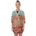 Orange Blue Rust Colorful Texture Half Sleeve Chiffon Kimono View1