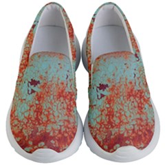 Orange Blue Rust Colorful Texture Kid s Lightweight Slip Ons