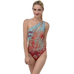 Orange Blue Rust Colorful Texture To One Side Swimsuit