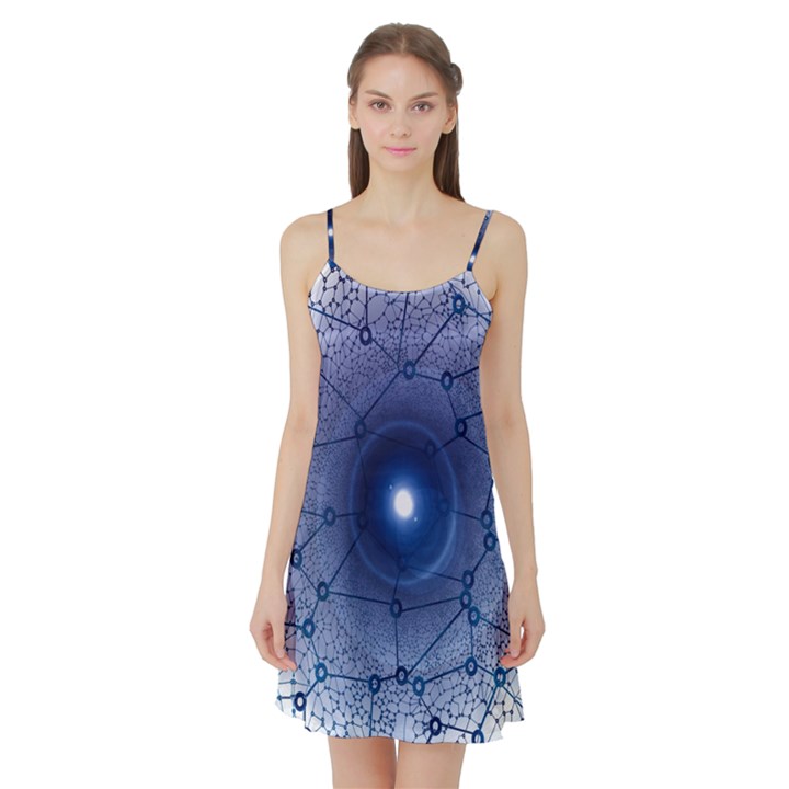 Network Social Abstract Satin Night Slip