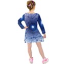 Network Social Abstract Kids  Long Sleeve Velvet Dress View2