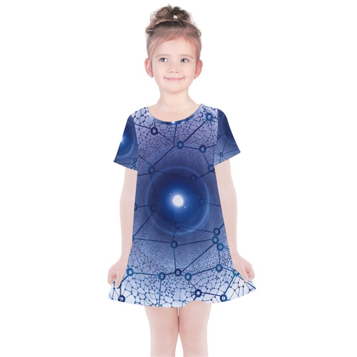 Network Social Abstract Kids  Simple Cotton Dress