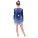 Network Social Abstract Kids  Long Sleeve Dress View2