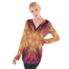 Fractal Abstract Artistic Tie Up Tee by Nexatart