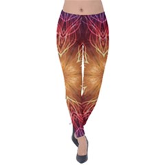 Fractal Abstract Artistic Velvet Leggings by Nexatart