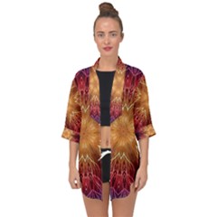 Fractal Abstract Artistic Open Front Chiffon Kimono by Nexatart