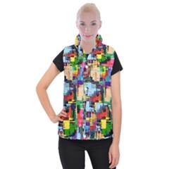 Color Abstract Background Textures Women s Button Up Vest by Nexatart