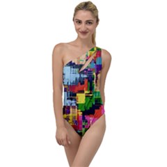 Color Abstract Background Textures To One Side Swimsuit