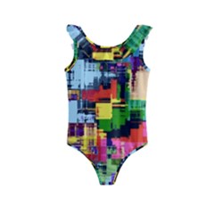 Color Abstract Background Textures Kids  Frill Swimsuit