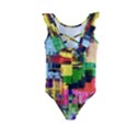 Color Abstract Background Textures Kids  Frill Swimsuit View2