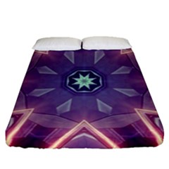 Abstract Glow Kaleidoscopic Light Fitted Sheet (queen Size) by Nexatart