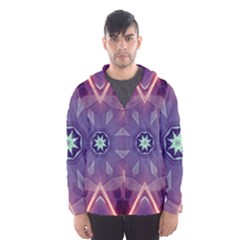 Abstract Glow Kaleidoscopic Light Hooded Windbreaker (men) by Nexatart