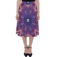 Abstract Glow Kaleidoscopic Light Folding Skater Skirt by Nexatart